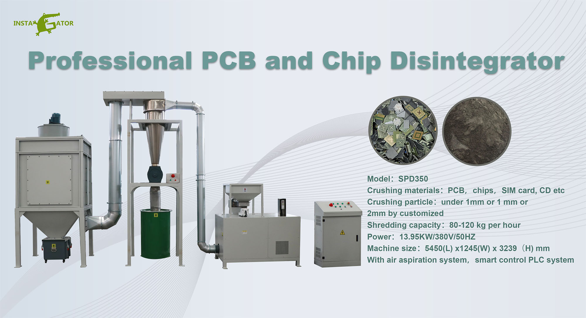 Heavy-duty Dual-axis Electronic Component Disassembly Machine, CD, DVD, USB and Other Electronic Waste Grinding Machine