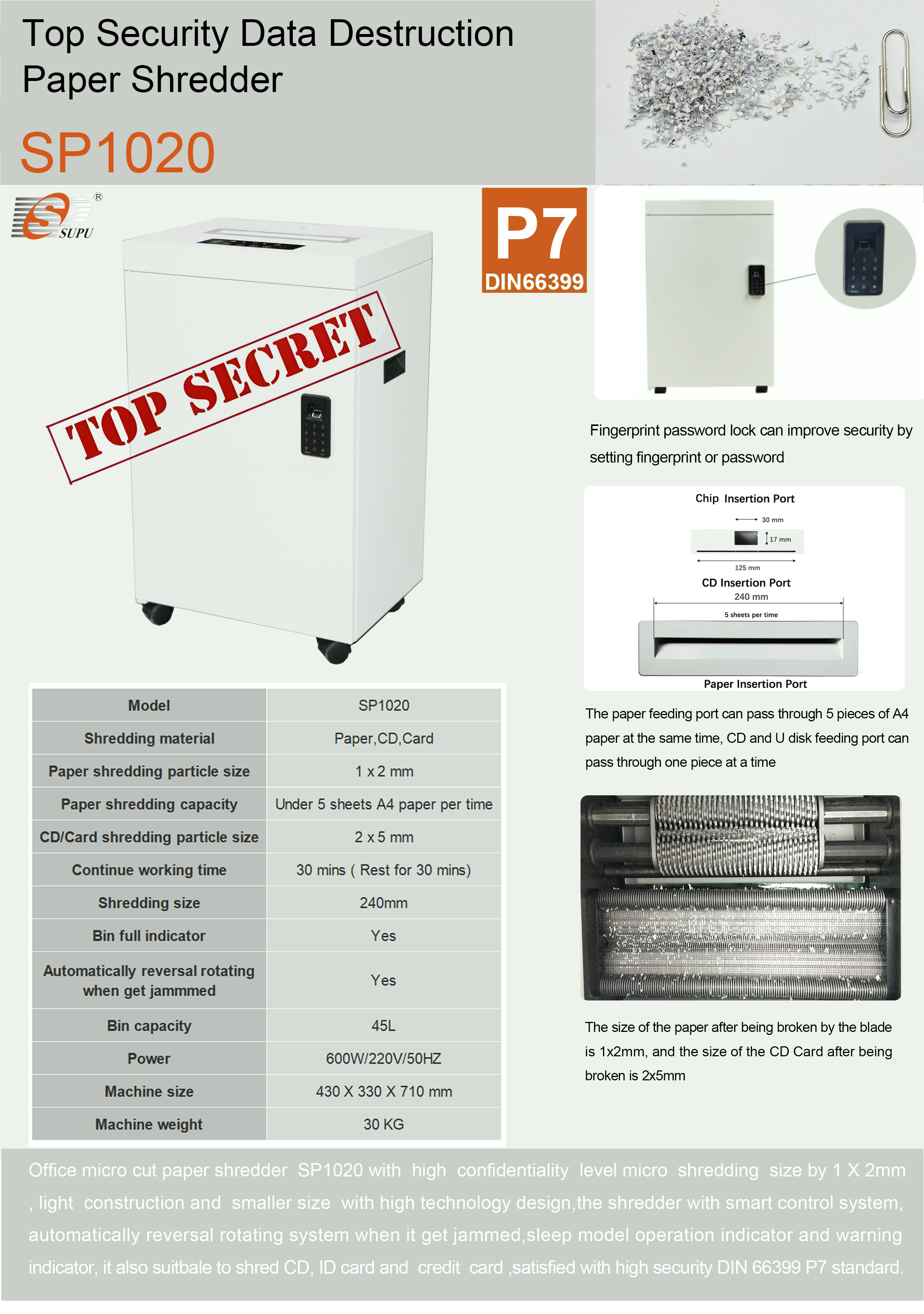 Portable Shredder, Mobile Small Shredder, shredder for Waste Paper, Confidential Documents, Books, Magazines, Etc