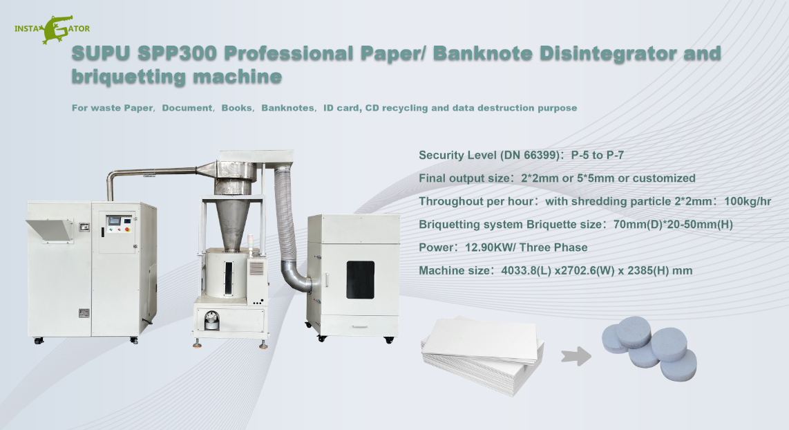 High security banknote shredding and briquetting machine