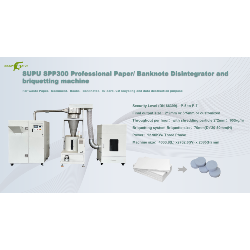 High security banknote shredding and briquetting machine