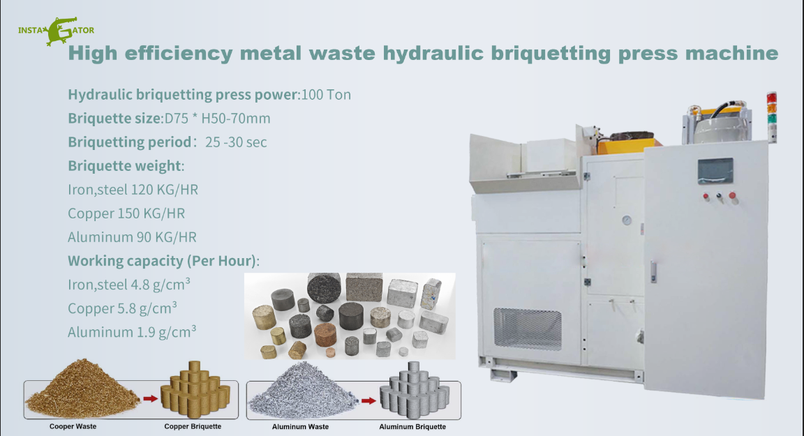 High security waste metal briquetting machine