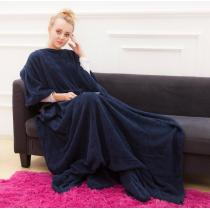 Super Soft Warm Micro Plush TV Blanket with Sleeves for Women and Men