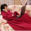 Soft Warm Velvet Snuggie TV Blanket with Sleeves for Lounge,Couch or Bed