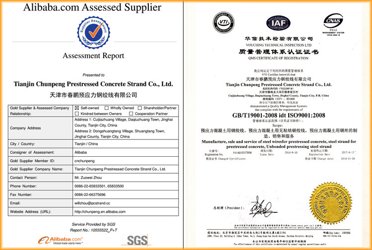 15.24MM Prestressed Concrete Steel Strand for Hollow Core Slab