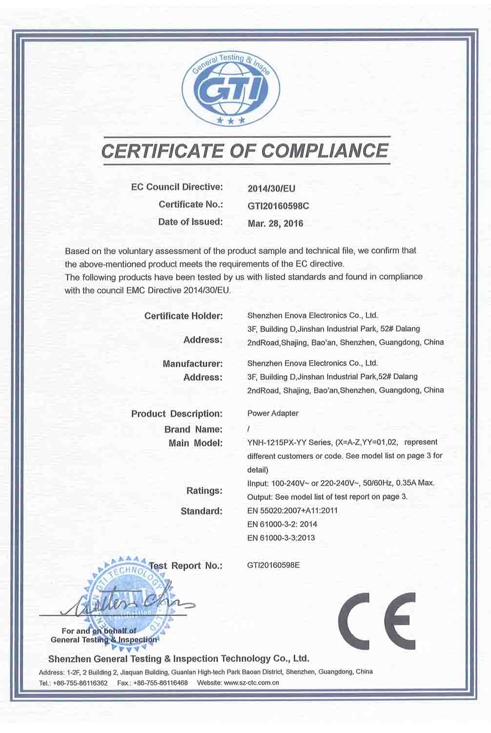 certificat d'adaptateur