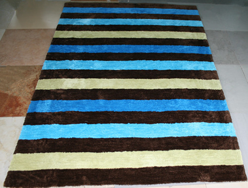 Home Style Soft Material Polyester Stripe Carpets and Rugs