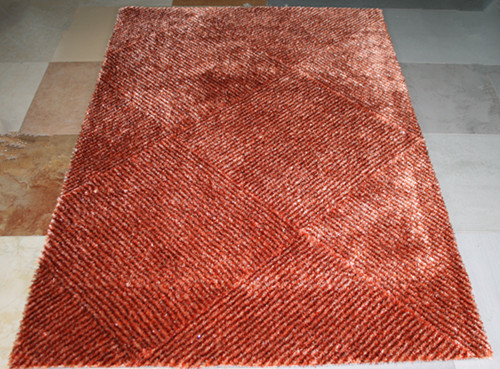 1200D silk 100% polyester plain shag rugs carpets by China suppliers