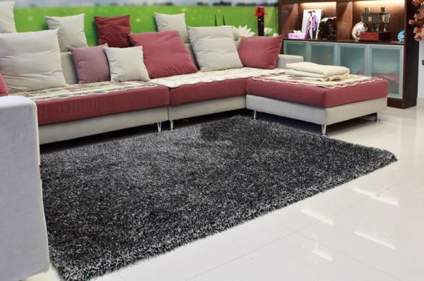 Handtufted polyester stretch yarn shaggy rugs from China