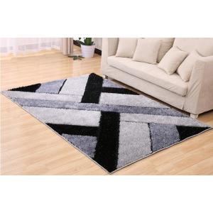 Hand tufted geometric pattern shaggy silk carpets