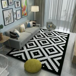 Wholesale modern style black and white pattern rugs