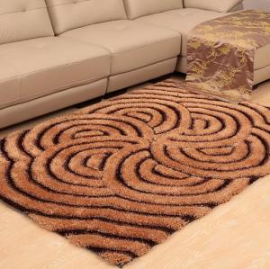 Handtufted 3D silk shaggy rugs for livingroom