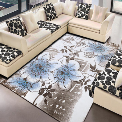 New design machine-made polyester flower carpet for livingroom