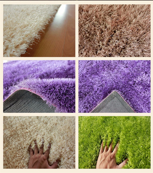 2017 modern design stretch yarn and polyester silk carpet rug