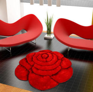 Handtufted 3D polyester flower shaggy rugs for decoration
