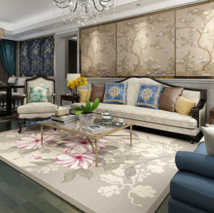 High quality jacquard polyester flower carpets for livingroom