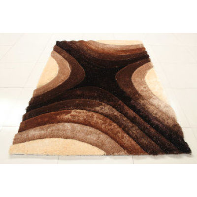 popular design stretch yarn mixed silk polyester shaggy carpet 3D design