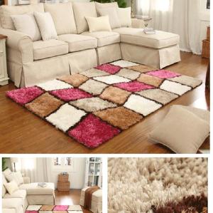 Handtufted 100% polyester shaggy carpets with different colors