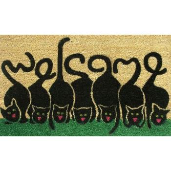 New design machine made polyester cats welcome doormat