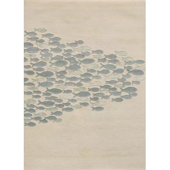 High quality machine made polyester microfiber fish pattern carpets for room