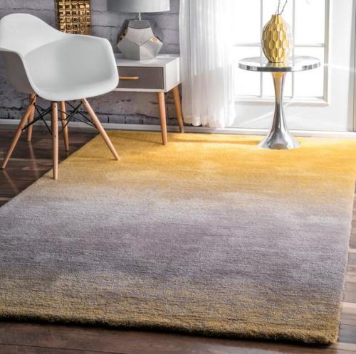 Modern design handtufted 100% polyester gradient shaggy rugs for livingroom