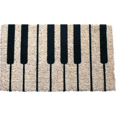 Piano pattern hand woven polyester shaggy doormat