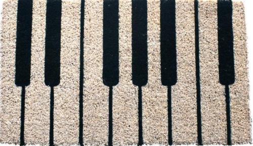 Piano pattern hand woven polyester shaggy doormat