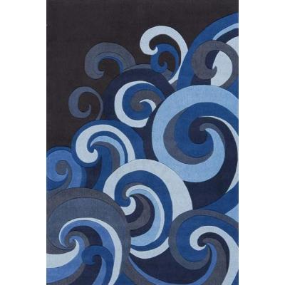 Customized machine made waves pattern microfiber rugs for decoration