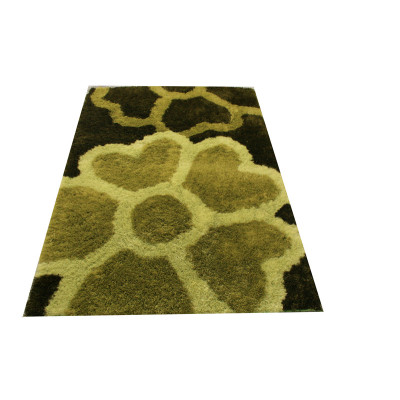 Attractive Flower Design Handmade Polyester Silk Carpet with Custom Size Color