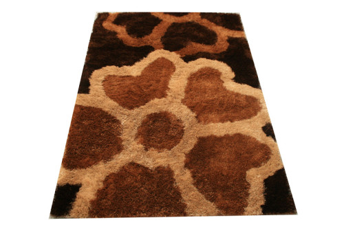 Attractive Flower Design Handmade Polyester Silk Carpet with Custom Size Color