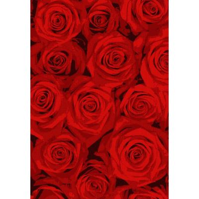 Modern design machine made polyester red flower pattern carpets