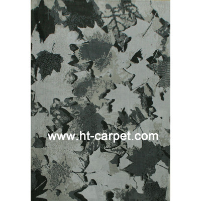 Leaf design machine made 100% polyester rugs for home