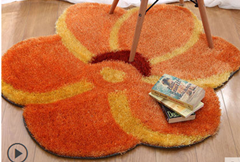 high quality hand tufted 1200D polyester shaggy flower carpets for home use from Tianjin China