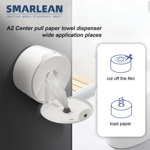 Smarlean Commercial A2 Centerfeed Toilet Tissue Dispenser with tissue dispenser