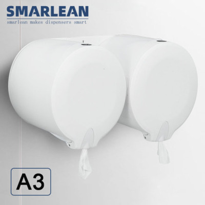 Smarlean A3 Commercial Double Jumbo Toilet Paper Dispenser, Public Toilet Paper Dispenser