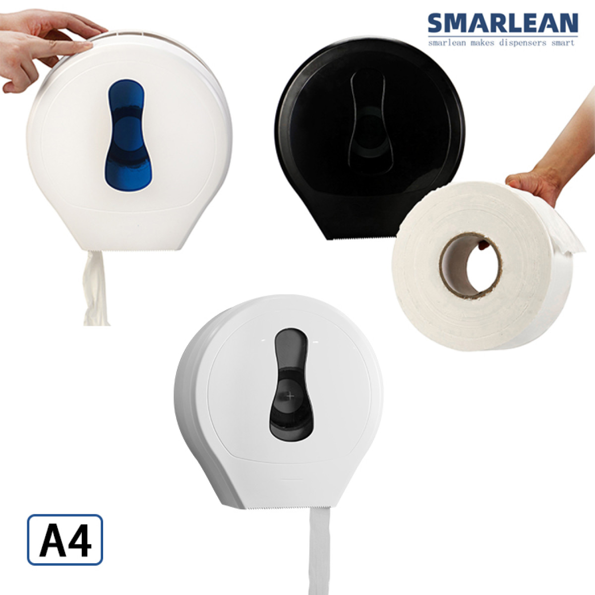 Smarlean  Silk Series A4 Commercial Hand Jumbo Roll Toilet Paper Dispenser