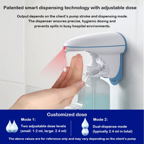 Smarlean H2 Universal & Customizable Bottle Automatic Sanitizer Dispenser — Patented Bottle Compatibility System, Clip-in Bottle Design