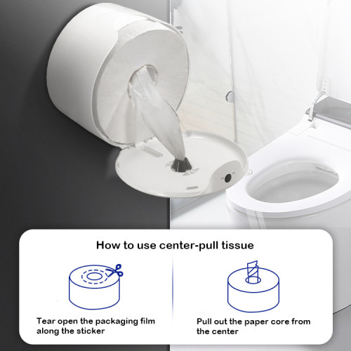 Smarlean A1 Paper-Saving Center-Pull Toilet Tissue Dispenser for Commercial Use