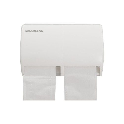 Smarlean A7 Dual-Roll Coreless Toilet Paper Dispenser – Commercial & Home Use with Storage Shelf
