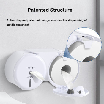 Smarlean A6 Double Roll Center Pull Toilet Paper Dispenser | Commercial High Capacity Tissue Dispenser | Smarlean