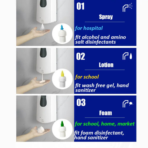 Smarlean H3 Plastic ABS Wall Mounted Tounchless Automatic Hand Wash Dispenser Commercial 1000ml Refill Infrared Sensor No Touch Hand Sanitizing Dispenser Liquid Foam Soap Dispenser