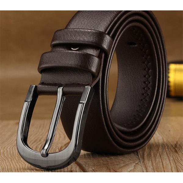 Anti-nickel pin buckle men's black/brown belt italy girdles