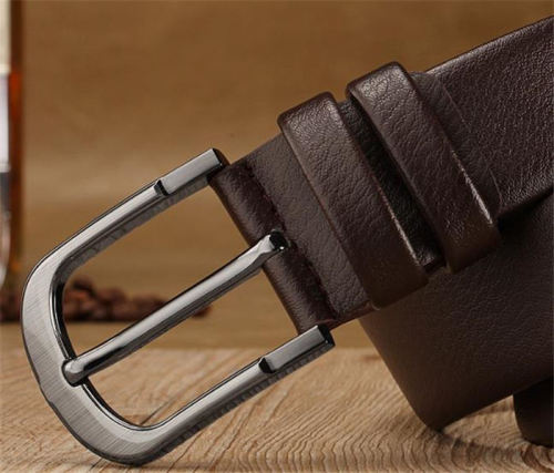 Anti-nickel pin buckle men's black/brown belt italy girdles