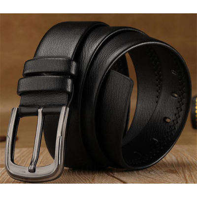 Anti-nickel pin buckle men's black/brown belt italy girdles