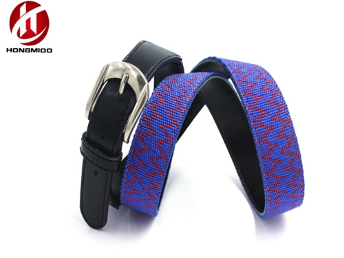 Genuine Leather Needlepoint Custom Webbing Belt