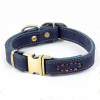 Hongmioo Custom Fashion Genuine Leather Dog Collar and Leash with Cobra Buckle