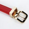 Red women stitched slimming pu belts