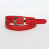 Red women stitched slimming pu belts
