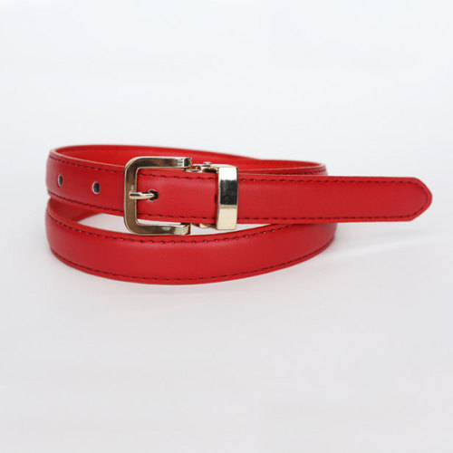 Red women stitched slimming pu belts