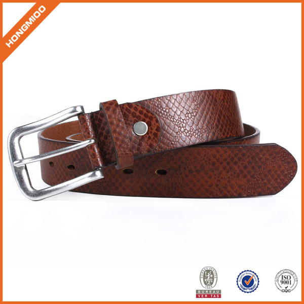 Men's Vegetable Leather Belt With Adjustable Prong Buckle Belt Brown Belt