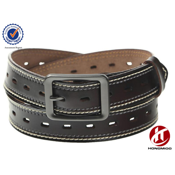 Brown Black Men's Belt Genuine Leather Can Be Adjustable With Pin Buckle